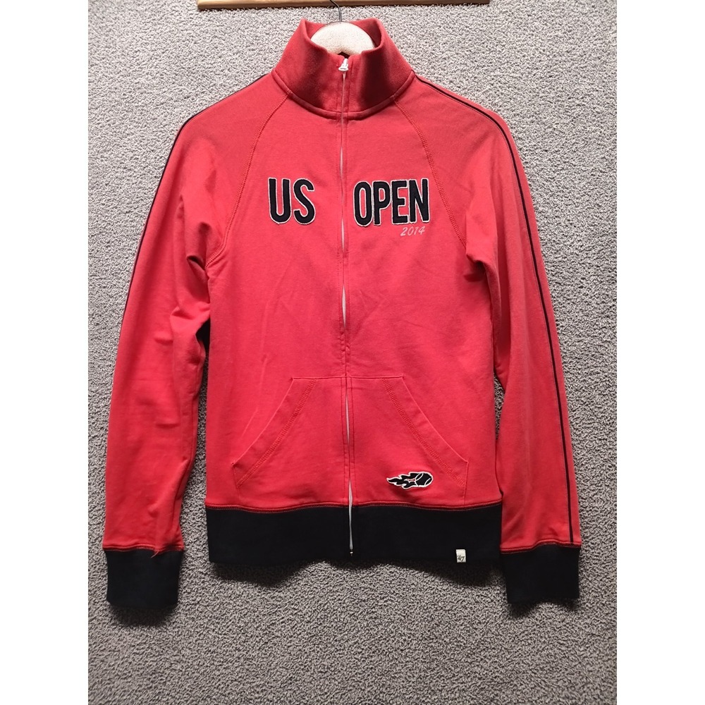 47 Brand US Open 2014‎ Full Zip Track Jacket Red Black S Cotton Men's/Unisex